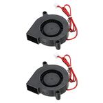 sourcing map DC Brushless Cooling Blower Fan Cooler 5015 50x50x15mm Turbine Turbo Dual Ball Bearing Centrifugal Flow Blower DC24V 2 Pin for 3D Printer 2pcs