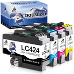DOUBLE D LC424 Ink Cartridges Multipack for Brother LC424 LC424XL LC 424 Ink Cartridges Compatible with Brother DCP-J1200W DCP-J1200WE Printers (4 Pack
