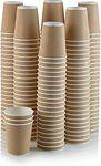 SEZ Ripple Paper Disposable Coffee Cups for Event Wedding Party-240 Ml, (Pack of 100 Pcs) (Brown)