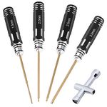 Hobbypark Titanium Hex Screw Driver Kit Set 1.5mm 2.0mm 2.5mm 3.0mm Hexagonal Screwdriver Wrench Repair Tools for RC Car Quadcopter Helicopter Robot Models