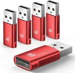 sweguard USB Data Blocker, (5-Pack) USB-A Defender Only for Quick Charge, Protect Against Juice Jacking, Refuse Hacking Provide Safe Charging- Red