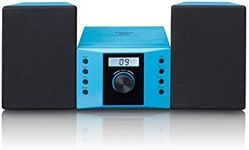 Lenco MC-013BU Stereo System - Compact System for Children - Radio CD Player - LCD Display - AUX Input - 2 x 2 Watt RMS - with Stickers - Blue