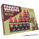 The Army Painter Warpaints Fanatic: Washes Paint Set Combo, Set of 10 Acrylic Paints in 18ml Dropper Bottles to Wash and Shade Miniature Models, Plus 1 Free Basecoating Brush