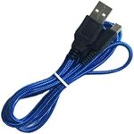 Zigmoon hair Braided 5FT USB Charger Cable for 3DS Power Charging Lead Compatible with Nintendo New XL/New XL,3DS/3DS XL,3DS,New 2DS XL,New 2DS/2DS XL/2DS,DSi/DSi XL - Blue