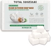 EDSRDRUS 2LB Unscented Glycerin Soap Base DIY Handmade Soap Moisturizing Melt and Pour Soap Base for Crafting, Vegetable Glycerin & Coconut Oil, Easy to Cut (White, 2LB)