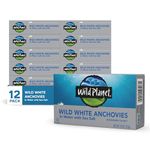 Wild Planet White Anchovies Lightly Salted In Water 4.375-Oz. Box (Pack of 12)