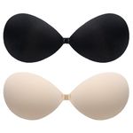 BALIWELL Adhesive Bra Push Up, Strapless Sticky Backless Dress Bras for Women, Invisible Lifting Stick on Bra