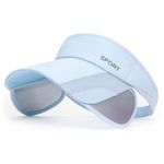 PALAY® Sun Golf Visor Hats for Women, Adjustable Retractable Brim Golf Cap Beach Hats for Women Sky Blue