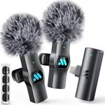 Leettus 2pcs Lavalier Wireless Micr
