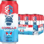 Gorilla Mind Energy Drink | Unmatched Energy · Amplified Focus | N-Acetyl-L-Tyrosine, Alpha-GPC, 200mg Caffeine, Uridine, Saffron | 0 Sugar Or Artificial Colors | 16oz, 12-Pack (Bombsicle)