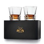 'Hobart' Whisky Glasses Set of 2. Ultra Clarity Glass Rocks Tumblers (300ml/10oz) by Van Daemon for Spirits, Bourbon or Scotch. Perfectly Gift Boxed.