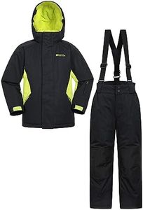 Mountain Warehouse Kids Ski Jacket & Pants set– Boys & Girls Snowsuit Black 5-6 Years