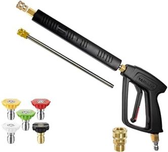 YAMATIC Pressure Washer Gun with 3/8" Swivel Quick Connector & M22-14mm Fitting, Flexible Extension Wand Replacement for Most Power Washer, 40 Inch, MAX 4500 PSI