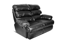 Little NAP Otium Soft Leatherette Two Motorized Standard Recliner | Padded 2 Seater Aaram Sofa | Relaxing Chair for Home Office Living Bed Room | 3 Year Warranty | Black