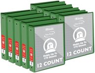 BAZIC Products 3 Ring Binder 1" Economy View Binders Organizer - Green, Round Ring, Hold 175 Sheets Paper, for School Office Home, 12-Count