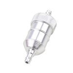 GOOFIT Aluminum Fuel Gas Filter Replacement For Mini Pocket Bike Motorcycle ATV Silver