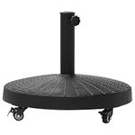 Outsunny 22.7kg Resin Patio Parasol Base Umbrella Stand Weight Deck Garden Sunshade Holder Round w/Wheels Brakes Outdoor