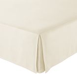 Amazon Basics Lightweight Pleated Bed Skirt - Queen, Beige