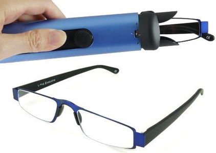 I-Mag Executive Slim Metal Reading Glasses with Hard Case (2.00, Blue)