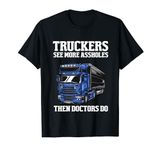 Funny Trucker Truck Driver Trucking Dads Father Mens T-Shirt