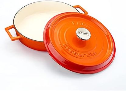 Braiser rond en fonte émaillée avec couvercle tendance Orange 3,7 l