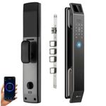 Golens Aluminium X112 Stylish Automatic Smart Door Lock With Fingerprint, Wifi, Mobile App, Pin, Rfid Card And Manual Key Access Digital Door Lock, Black