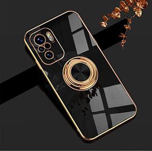 XINYEXIN Coque pour Xiaomi Redmi Note 10 4G / Redmi Note 10S 4G avec Anneau Support Rotatif à 360 Degrés, Souple TPU Silicone Case Antichoc Housse Bague Étui pour Redmi Note 10 4G - Le Noir