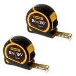 (Pack of 2) Stanley Tylon 8M Pocket Tape Measure Metric And Imperial 30-656 26ft