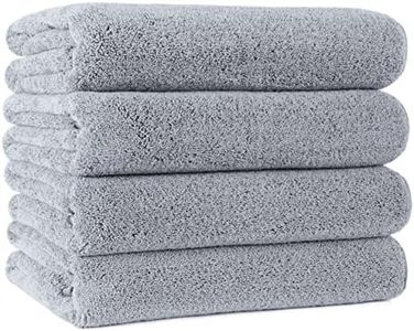 Polyte Quick Dry Lint Free Microfibre Bath Towel, 76 x 145 cm, Pack of 4 (Grey)