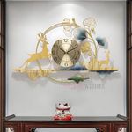 Decor Wishes� Metal Clock for Wall Decor Designer Clock Big Stylish Unique Wall Clock Decorative Wall Clock for Living Room Antique Wall Clock (Design 3)