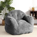 GarveeHome 51" Big Bean Bag Chair for Adults Kids, Oversized Bean Bag Chairs with Filler Included, Soft Cozy Beanbag Couch Floor Sofa Chair for Living Room Dorm, Dark Grey