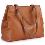 S-ZONE Women Soft Genuine Leather Handbag Large Capacity Shoulder Hobo Bag Fit for 13'' Laptop