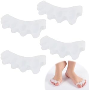 2 Pairs Silicone Toe Separators, Feet Gel Spacers to Correct Bunions and Restore Toes, Yoga Training Therapeutic Relief Pain Hammer & Claw Toe Flamingo Feet Corrector for Women & Men (Clear)