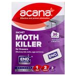 Acana Sachet Moth Killer 20 Pack- For Drawers & Storage- Protects Clothing & Bedding- Lasts 3 Months