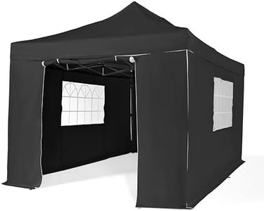 All Seasons Gazebos 3x4.5m Heavy Duty Fully Waterproof Pop up Gazebo with 4 Premium Side Walls - Black