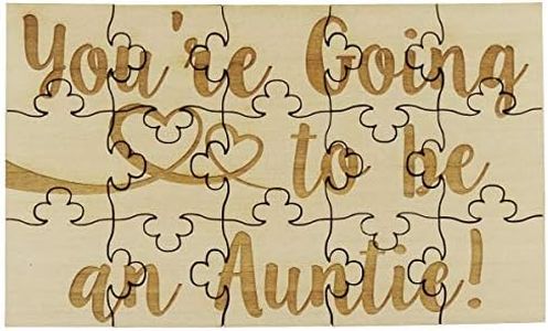 You're Going to Be an Auntie - 15 Piece Basswood Jigsaw Puzzle, Surprise Pregnancy Announcement