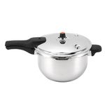 Stainless Steel Pressure Cooker, Multifunctional with Safety Valve, 80KPA, Handle, Cooking Pot for Fast Efficient Cooking (5L)