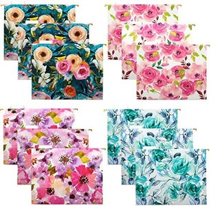 Global Printed Products Deluxe Designer Printed Hanging File Folders, 4 Patterns, Letter Size, 12/pk (Floral)