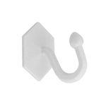 Merriway BH03774 (2 Pcs) Curtain Drapery Tieback Holdback Hooks Self Adhesive, 35 x 40mm White - Pack of 2 Pieces