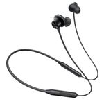 Bouncefit Sonic Bluetooth Wireless Neckband, 60 Hours Continuous Playback Battery, Dual Pairing, Low Latency, Active Noise Cancellation, Magnetic On/Off Earbuds with Mic Earphones (Black)