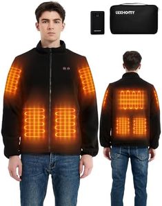 LUXHOMY Heated Jackets for Men Women with Power Bank, Mens Heated Fleece Jacket Coat with 16000 mAh Battery Pack, Winter Outdoor Work Long Sleeve Electric Jackets Coats Body Warmers