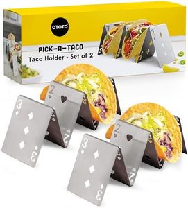 OTOTO Pick-a-Taco Taco Holders Set of 2 - Cool Kitchen Gadgets, Cute Kitchen Accessories, Taco Tray, Taco Shell Holder, Taco Stand, Cards White Elephant Gifts, Kitchen Gifts, Funny Gifts
