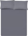 Linens World Egyptian Cotton Fitted Sheets Breathable, Anti Wrinkle 30cm Deep Pocket 200 Thread Count Bed Sheets Double Bedding & Linen- Grey Bedding Double 137 X 190 CM Double Fitted Sheet