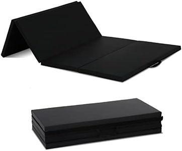 Exercise Mat Gymnastics Mat Tumbling Mat 4'x8'x2 Pu Leather with Carrying Handles for Yoga,Home Gym,Core Workouts,Stretching-Black
