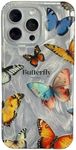 RoyMonkey Compatible with iPhone 13 Pro Max Case Butterfly [Non-Peel-Off Print] Shockproof Slim Thin Sleek Colorful Phone Cases Cover for iPhone 13Pro Max, Iridescent Butterfly