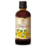 St Johns Wort Infused Oil 100ml - Hypericum Perforatum - 100% Pure & Natural - Glass Bottle - St. John'S Wort Oil - for Personal Care - Great w/Essential Oil