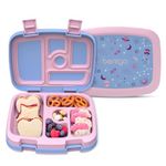 Bentgo Kids Prints Leak-Proof, 5-Compartment Bento-Style Kids Lunch Box - Ideal Portion Sizes for Ages 3-7, Durable, Drop-Proof, Dishwasher Safe, & Made with BPA-Free Materials (Lavender Galaxy)