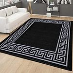 B&B Heavy Duty Area Rug-Door Mat Non Slip Backing Washable Indoor & Outdoor Doormats - Runner Rug Carpet Runner, Area Rugs, Indoor mat (Black & Grey, 120 x 170 cm)