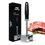 FENGYUEY Meat Tenderizer Tool [Original] - Dual-Sided Meat Hammer Tenderiser, Heavy Duty Kitchen Mallet for Steak, Chicken, Beef, Poultry | Dishwasher Safe, Ergonomic Large Soft-Touch Handle | Black