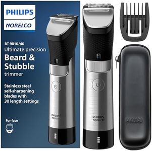 Norelco Philips Series 9000, Ultimate Precision Beard and Hair Trimmer with Beard Sense Technology for an Even Trim, BT9810/40